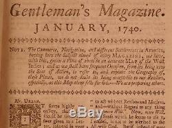 1740 1st ed South Carolina Slavery Indians Gentlemans Magazine Samuel Johnson