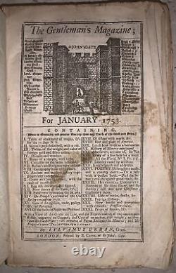 1753, GENTLEMAN'S MAGAZINE, JANUARY DECEMBER, by SYLVANUS URBAN, PLATES