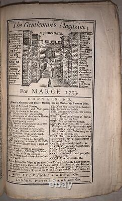 1753, GENTLEMAN'S MAGAZINE, JANUARY DECEMBER, by SYLVANUS URBAN, PLATES