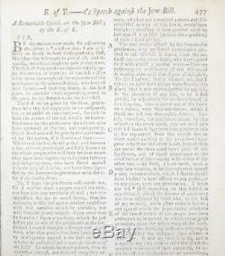 1753 GENTLEMAN'S MAGAZINE October JEWS BILL ANTI-SEMITISM LOUISIANA BOSTON &c