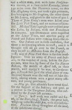 1753 Gentleman's Magazine French & Indian War Liberty Bell Raised Philadelphia