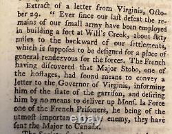 1755 Universal Magazine French & Indian War Forts Virginia Bees Hives Beekeeping