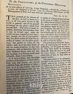 1755 Universal Magazine French & Indian War Forts Virginia Bees Hives Beekeeping