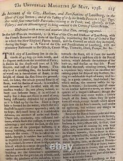 1758 Universal Magazine Colonies New York Pa French & Indian War Silkworms Wine