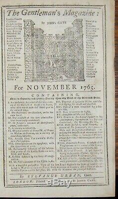 1765 GENTLEMAN'S MAGAZINE STAMP ACT November NO TAXATION WITHOUT REPRESENTATION