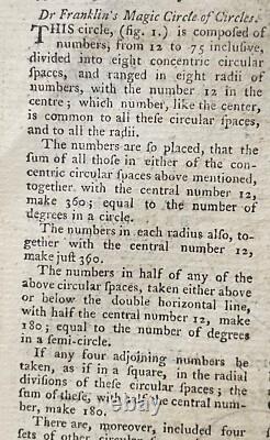 1768 Gentleman's Magazine Stamp Act Benjamin Franklin John Hancock Armadillo