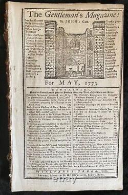 1773 GENTLEMAN'S MAGAZINE May PHILLIS WHEATLEY ACCOUNT OF A LEARNED NEGRO GIRL