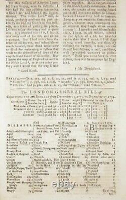 1774 Gentleman's Magazine Continental Congress Tax Tea Stamp Act Smallpox Burke