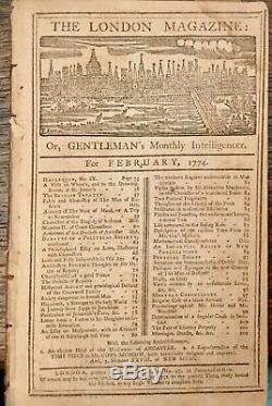 1774 LONDON MAGAZINE Revolutionary War BOSTON TEA PARTY NEW YORK FREEDOM PRESS