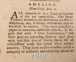 1774 LONDON MAGAZINE Revolutionary War BOSTON TEA PARTY NEW YORK FREEDOM PRESS