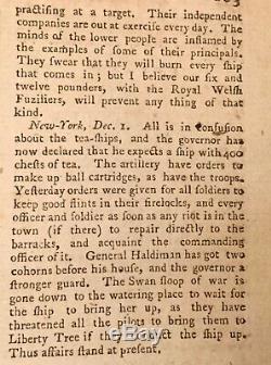 1774 LONDON MAGAZINE Revolutionary War BOSTON TEA PARTY NEW YORK FREEDOM PRESS