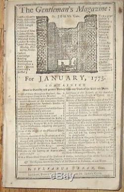 1775 GENTLEMAN'S MAGAZINE Jan/Feb AMERICA STATE OF REBELLION REVOLUTIONARY WAR