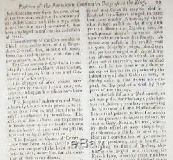 1775 GENTLEMAN'S MAGAZINE Jan/Feb AMERICA STATE OF REBELLION REVOLUTIONARY WAR