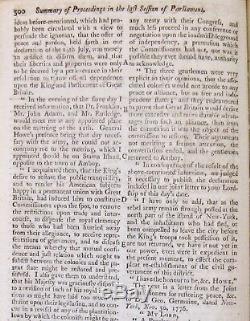 1778 & 1779 Gentleman's Magazine Revolutionary War John Adams George Washington