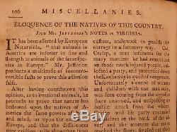 1787 1ed American Magazine Jefferson Constitution Federalist Slavery Indians 6v