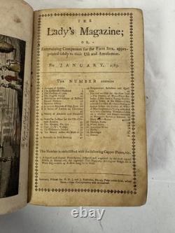 1787 LADY'S MAGAZINE Book Antique January London Captain Cook's Voyage Color