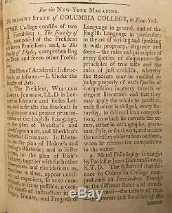 1794 New York Magazine George Washington Benjamin Franklin Constitution Plates