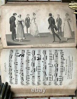 1821 Lady's Magazine Regency B & W Fashion Country Dance & Music Plates & Scores