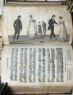 1821 Lady's Magazine Regency B & W Fashion Country Dance & Music Plates & Scores