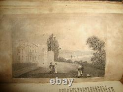 1826 Ladies Pocket Magazine Miniature Leather Book, Color Plates, Before Godey's