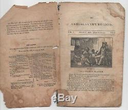 1835 original The Anti-Slavery Record Vol 1, No 8 August abolitionist slave