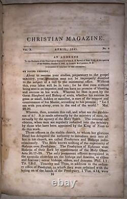 1841, 1st, THE CHRISTIAN MAGAZINE, VOL X (12 ISSUES), REFORMED SYNOD OF NEW YORK