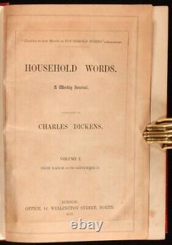 1850-1859 19Vol Household Words Charles Dickens Magazine First Edition