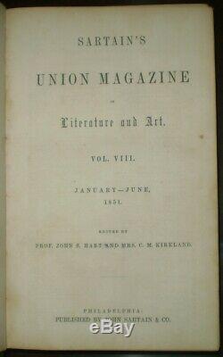 1851, Sartain's Union Magazine Of Literature And Art, Vol VIII & Ix, Illustrated