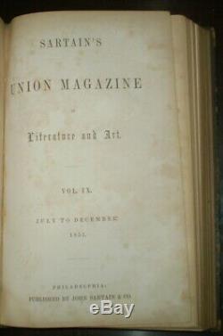 1851, Sartain's Union Magazine Of Literature And Art, Vol VIII & Ix, Illustrated