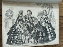 1858-61 The London & Paris Ladies' Magazine of FASHION hand coloured plates