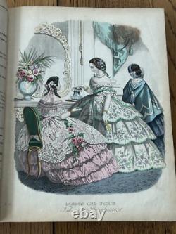1858-61 The London & Paris Ladies' Magazine of FASHION hand coloured plates