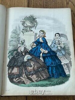1858-61 The London & Paris Ladies' Magazine of FASHION hand coloured plates