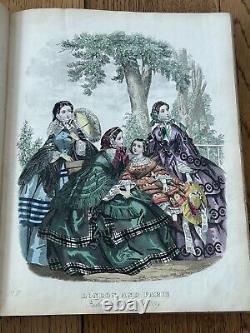 1858-61 The London & Paris Ladies' Magazine of FASHION hand coloured plates