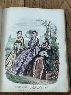 1858-61 The London & Paris Ladies' Magazine of FASHION hand coloured plates