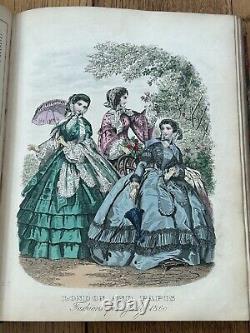 1858-61 The London & Paris Ladies' Magazine of FASHION hand coloured plates