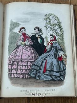 1858-61 The London & Paris Ladies' Magazine of FASHION hand coloured plates