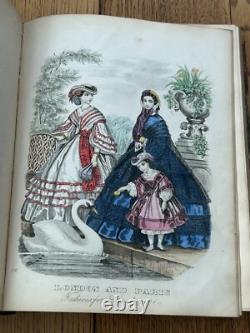 1858-61 The London & Paris Ladies' Magazine of FASHION hand coloured plates