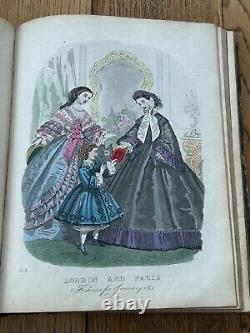1858-61 The London & Paris Ladies' Magazine of FASHION hand coloured plates