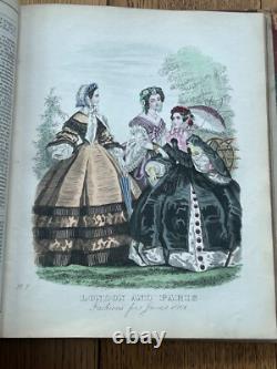 1858-61 The London & Paris Ladies' Magazine of FASHION hand coloured plates