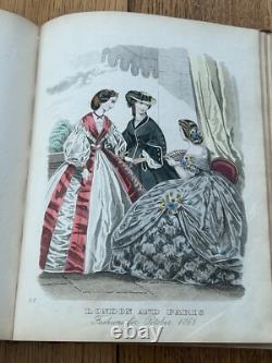 1858-61 The London & Paris Ladies' Magazine of FASHION hand coloured plates
