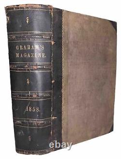 1858, Graham's Illustrated Magazine, Vol 52 & 53, Jan-dec, Hand Colored Plates