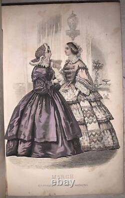 1858, Graham's Illustrated Magazine, Vol 52 & 53, Jan-dec, Hand Colored Plates