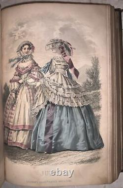 1858, Graham's Illustrated Magazine, Vol 52 & 53, Jan-dec, Hand Colored Plates