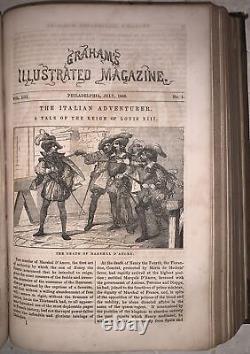 1858, Graham's Illustrated Magazine, Vol 52 & 53, Jan-dec, Hand Colored Plates