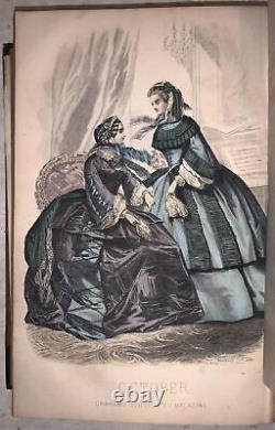 1858, Graham's Illustrated Magazine, Vol 52 & 53, Jan-dec, Hand Colored Plates