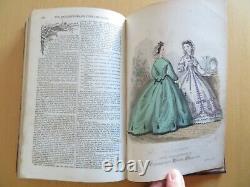 1863 ENGLISH WOMAN domestic magazine 12 hand COLOUR FASHION PLTS englishwomans