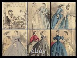 1864 Civil War FASHION Dresses Clothing Hairstyles Craft ART Peterson's Magazine