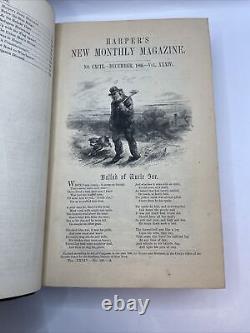 1866-1867 Harpers New Monthly Magazine XXXIV Vol. 34 Dec-May Mark Twain L2,4