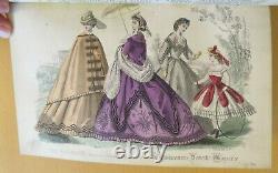 1870 ENGLISHWOMANS DOMESTIC MAGAZINE BEETON VOLUME IX 9 colour plates fashion