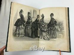 1871 Journal des Demoiselles Hand Coloured Fashion Plates Victorian Magazine